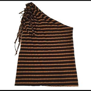 Vintage Lida Baday Black and Caramel Top